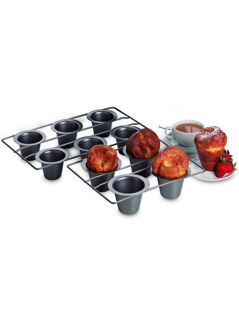 chicago metallic Chicago Metallic 26121 Professional 12-Cup Non-Stick Mini-Popover Pan, 16-Inch-by-10.75-Inch - Image 3
