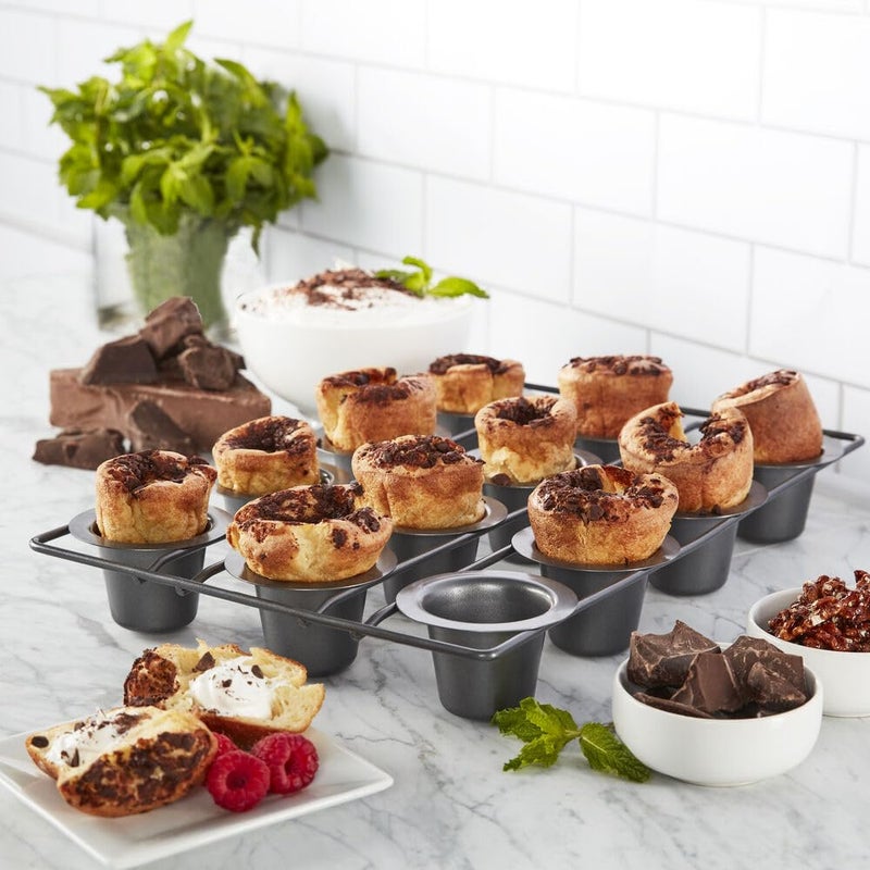 Chicago Metallic 26121 Professional 12-Cup Non-Stick Mini-Popover Pan, 16-Inch-by-10.75-Inch - Image 3