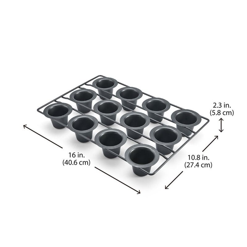 Chicago Metallic 26121 Professional 12-Cup Non-Stick Mini-Popover Pan, 16-Inch-by-10.75-Inch - Image 2