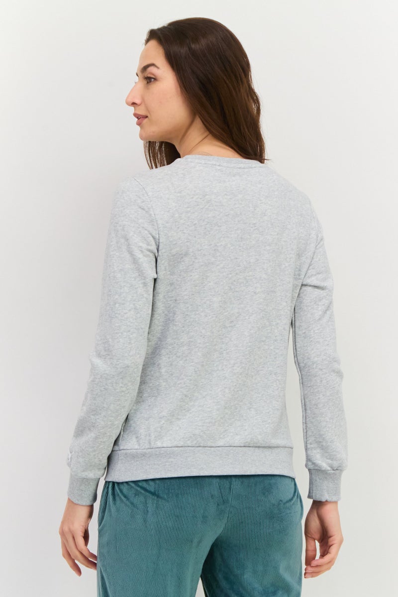 PUMA ملابس رياضية نسائية بأكمام طويلة للياقة البدنية، مزيج رمادي فاتح - Image 4