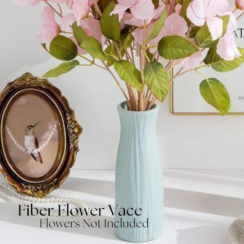 Ascension Plastic Flower Pot for Bedroom Office Living Room Decorative Vase for Home Decor Centerpiece Vases for Pampas Grass Dried Flower Holder for Table Decor (Sgreen) Only Vase Not Flowers - Image 2