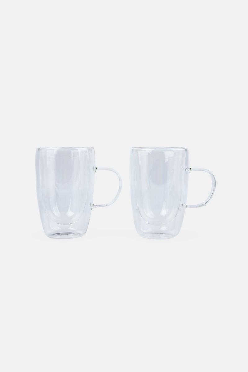 Bombay 2 Pieces Double-Walled Insulated Multi Purpose Cups 430 ml, Transparent - Image 1