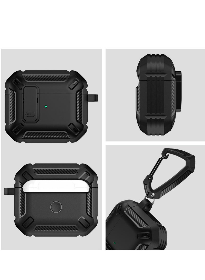 Case Cover for Airpods 4  with Cleaning Kit, Automatic Security Locking Case for Airpods 4th Generation 2024 Black - Image 2