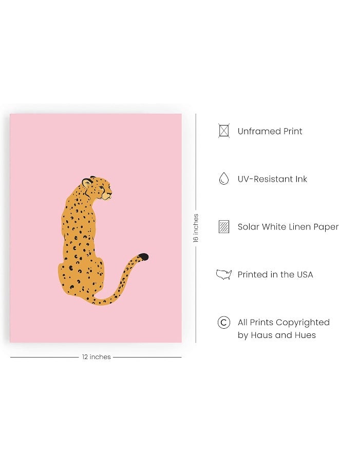 Home Trove Cheetah Print Wall Art - Pink Poster For Room Aesthetic, Blush Wall Decor, Unframed 12" X 16"  - Image 2