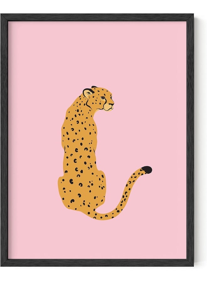 Home Trove Cheetah Print Wall Art - Pink Poster For Room Aesthetic, Blush Wall Decor, Unframed 12" X 16"  - Image 1