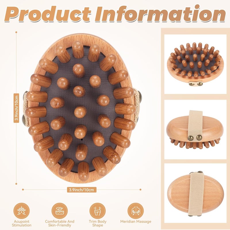 DEBETOOL Wood Therapy Massage Tools 2Pack Wooden Massage Body Brush for Cellulite Lymphatic Drainage Natural Wooden Cellulite Massager for Muscle Pain Relief Body Shaping - Image 2