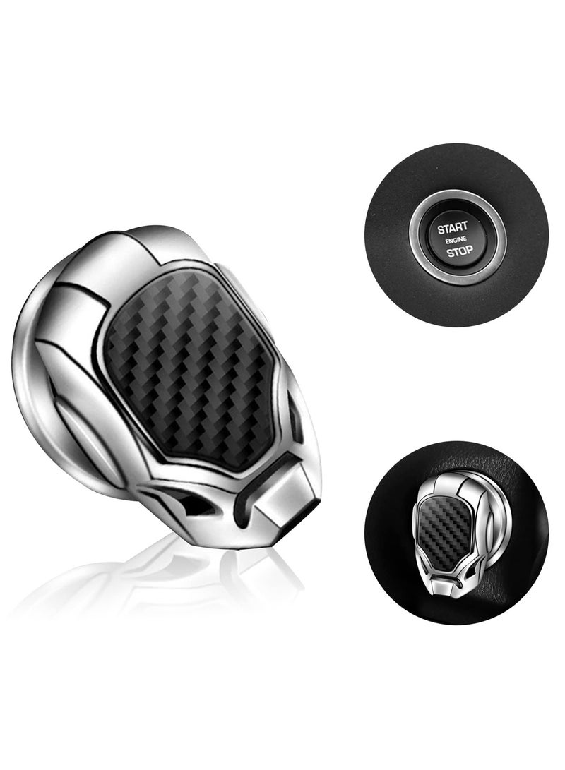 Start Button Cover for Car, Engine Push Start Stop Button Protective Cover Decoration, Car Interior Modification Accessories Push to Start Cover Silver - Image 1