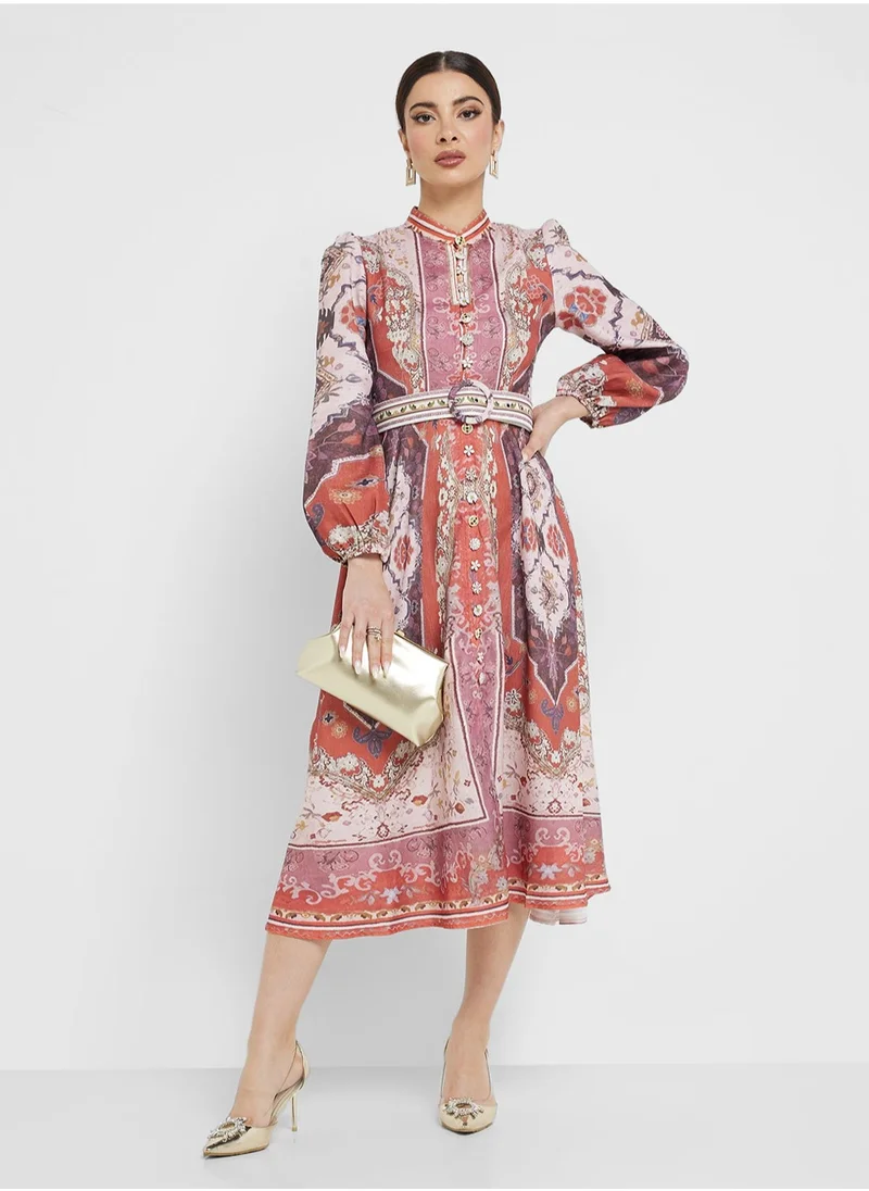 خزانة Abstract Print Dress
