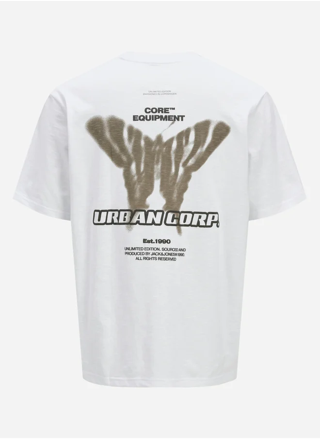 جاك اند جونز Jcorecharge Graphic Print Crew Neck T-Shirt