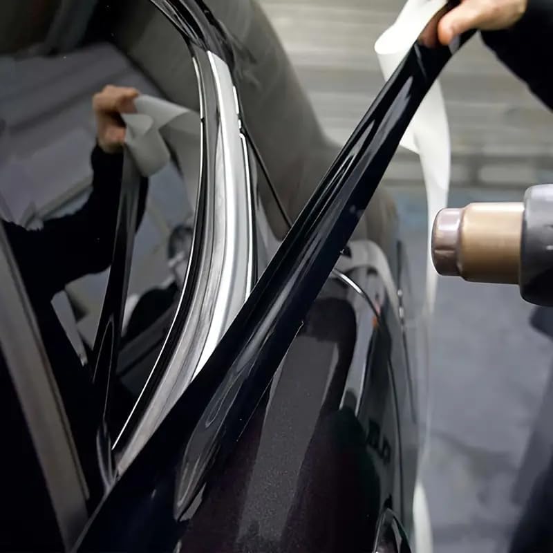 WISDOM Vinyl Wrap Black Glossy Sheet for Car & Bike Self Adhesive Wrap Sticker and Decal Roll Film for Auto Vehicle Motorcycle 12x100 Inches - Image 3