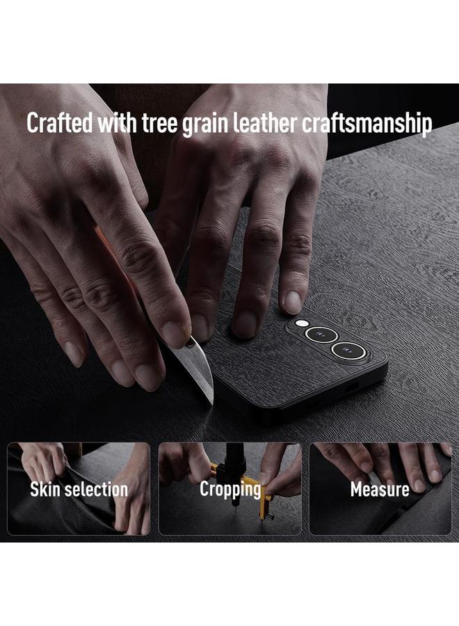 S-TOP Case For Samsung Galaxy S25 Edge 5G Tree Bark Leather Shockproof Phone Case - Image 4