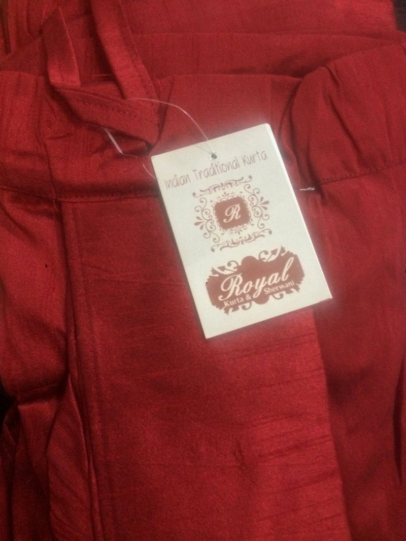 Royal Kurta Men's Art Silk Fine Quality Ready to Wear Free Size Dhoti Pant's Purple - Image 5