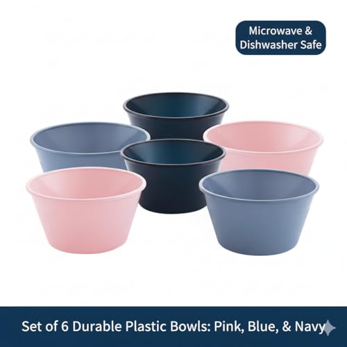 All Time Plastic Treat Bowls, Multicolour -Set of 6 Pieces - Image 3