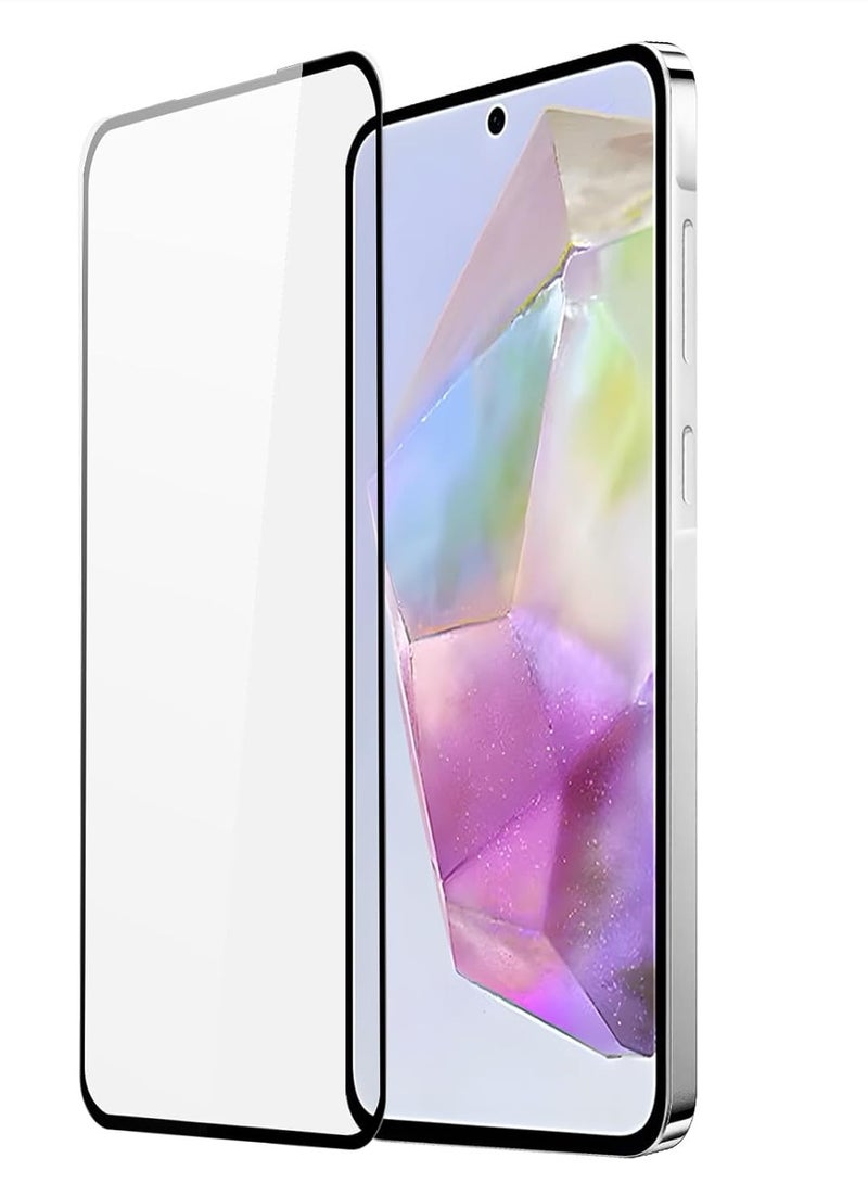 أكاليكس واقي شاشة لهاتف سامسونج جالاكسي A36\A56 مصنوع من الزجاج المقوى بطبقة حماية 9H صلابة عالية وشفافية عالية ومضاد للكسر ومضاد للفقاعات، مع حافة سوداء. - Image 1