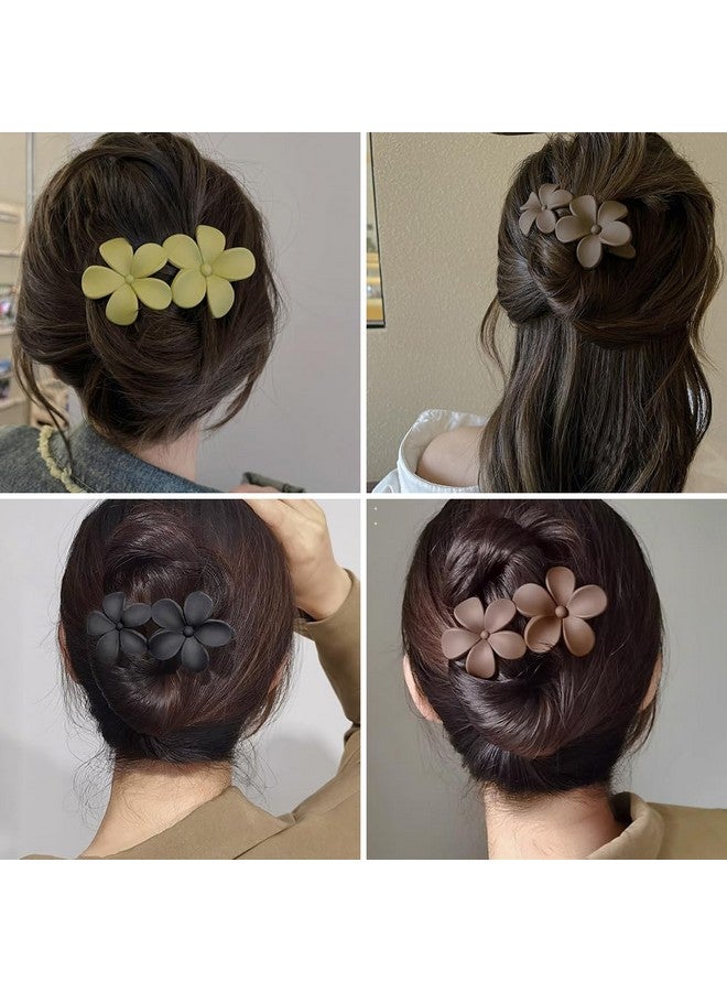 DonLeeving 8 PACK Flower Alligator Hair Clips Matte Curved Hair Claw No Slip Hair Clips Volume Strong Hold Clip Hair Claw Hair Accessories for Women Girls - Image 3