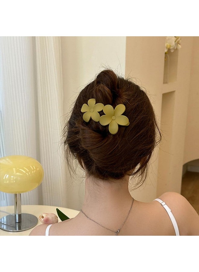 DonLeeving 8 PACK Flower Alligator Hair Clips Matte Curved Hair Claw No Slip Hair Clips Volume Strong Hold Clip Hair Claw Hair Accessories for Women Girls - Image 4