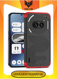 UNBLACK UNBLACK Compatible with Nothing Phone 2A Ultra Slim Hard Plastic Case Cover Sleeve ,Anti-Scratch Shockproof case (Black&Red)  - Image 1