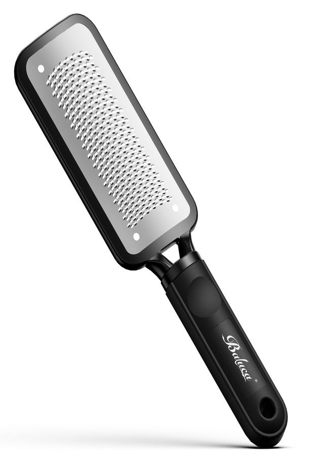 BALUCA Professional Foot File & Callus Remover - Stainless Steel Foot Rasp & Metal Feet Scrubber, Pedicure Tool for Hard Skin & Dead Skin Removal, Cracked Heel Repair for Baby Soft Feet (Black) - Image 1