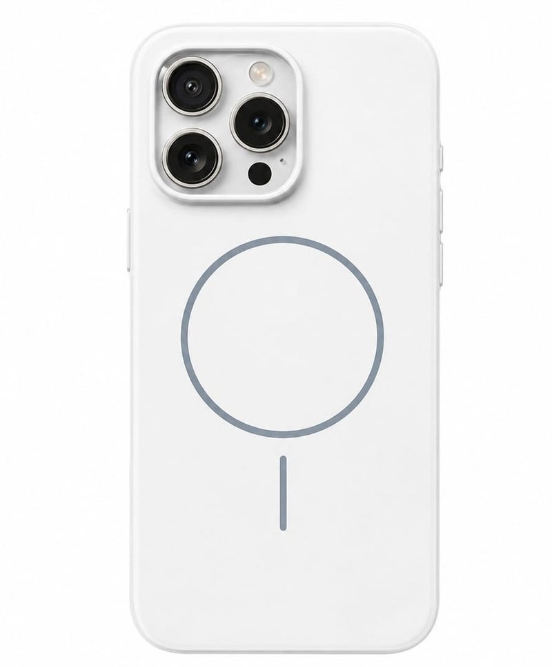 MagSafe Matte Phone Case for iPhone 15 Pro Max - White - Image 1