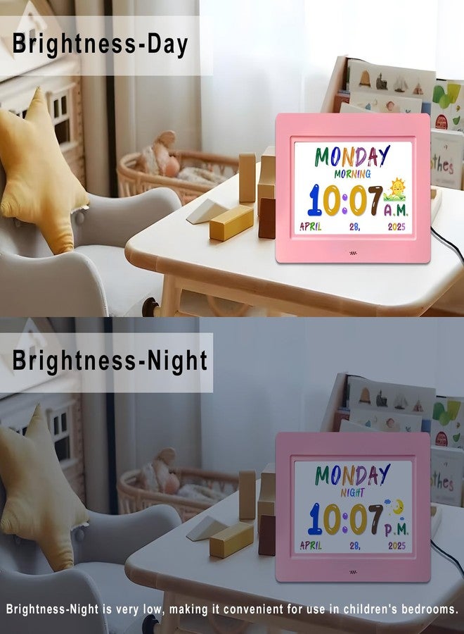 SSYA Digital Calendar, Kids Digital Clock, 20 Alarms Custom Reminders, Auto DST, Large Clear Display, Alarm Clocks for Bedrooms & Kids, Easy to Use for Kids. (Pike, 7 inch) - Image 3