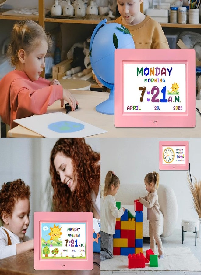 SSYA Digital Calendar, Kids Digital Clock, 20 Alarms Custom Reminders, Auto DST, Large Clear Display, Alarm Clocks for Bedrooms & Kids, Easy to Use for Kids. (Pike, 7 inch) - Image 4