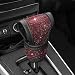 Hbxdeco Bling Auto Gear Shift Knob Cover Car Knob Gear Stick Protector Sparkly Crystal Rhinestones Gear Shift Knobs Cover for Women Girls Universal Interior Decor Accessories Red - Image 2