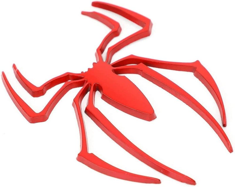 AutoBizarre 3D Raised Spider Logo Metal Monogram Emblem Badge Sticker for All Cars & Bikes (Red) - Image 3