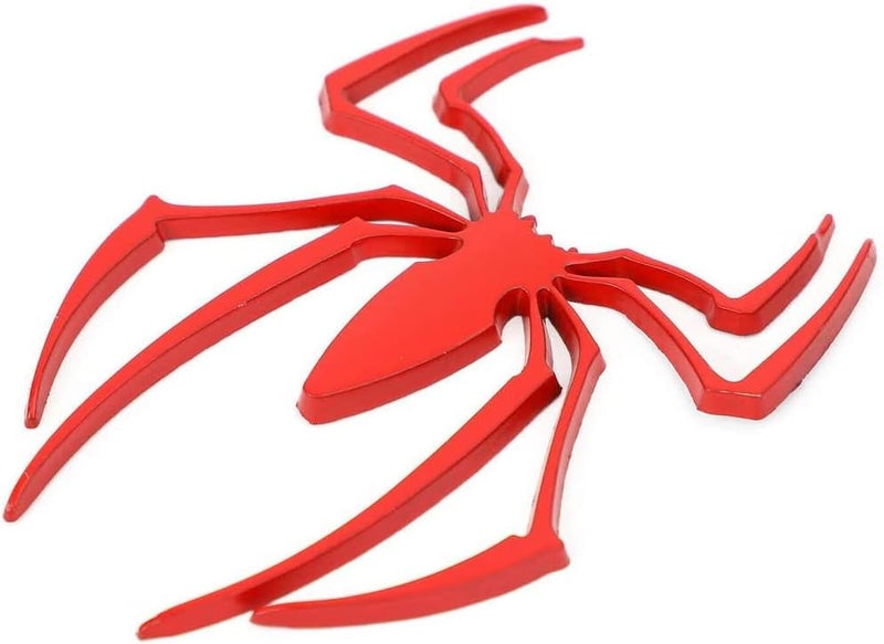AutoBizarre 3D Raised Spider Logo Metal Monogram Emblem Badge Sticker for All Cars & Bikes (Red) - Image 2