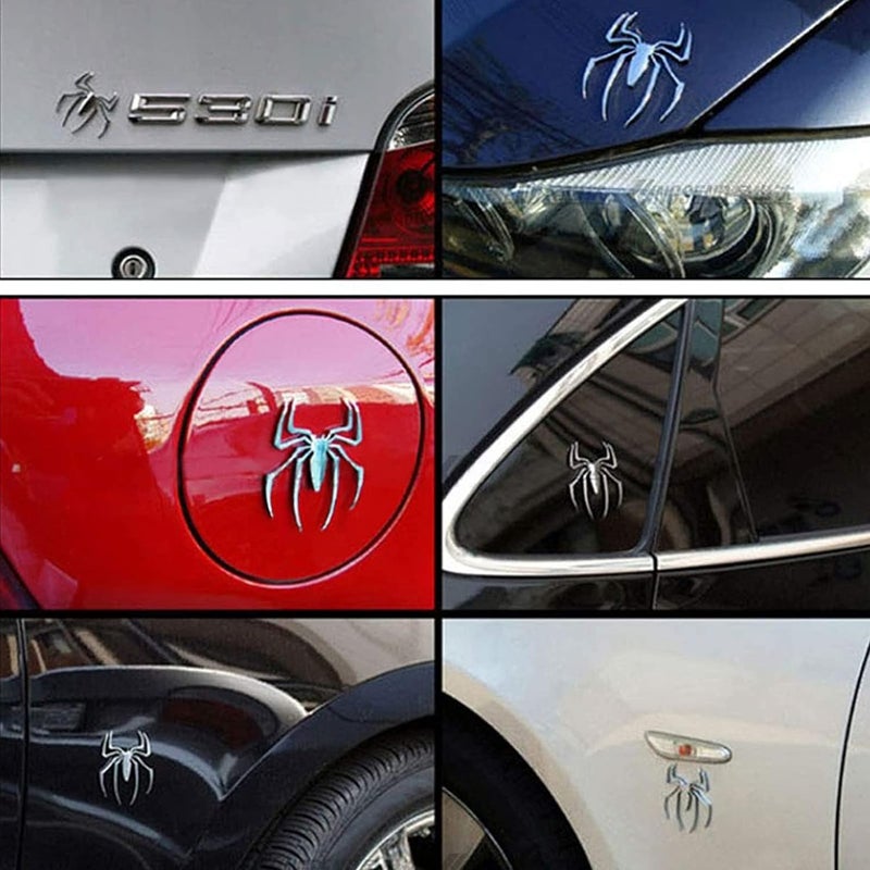 AutoBizarre 3D Raised Spider Logo Metal Monogram Emblem Badge Sticker for All Cars & Bikes (Red) - Image 4