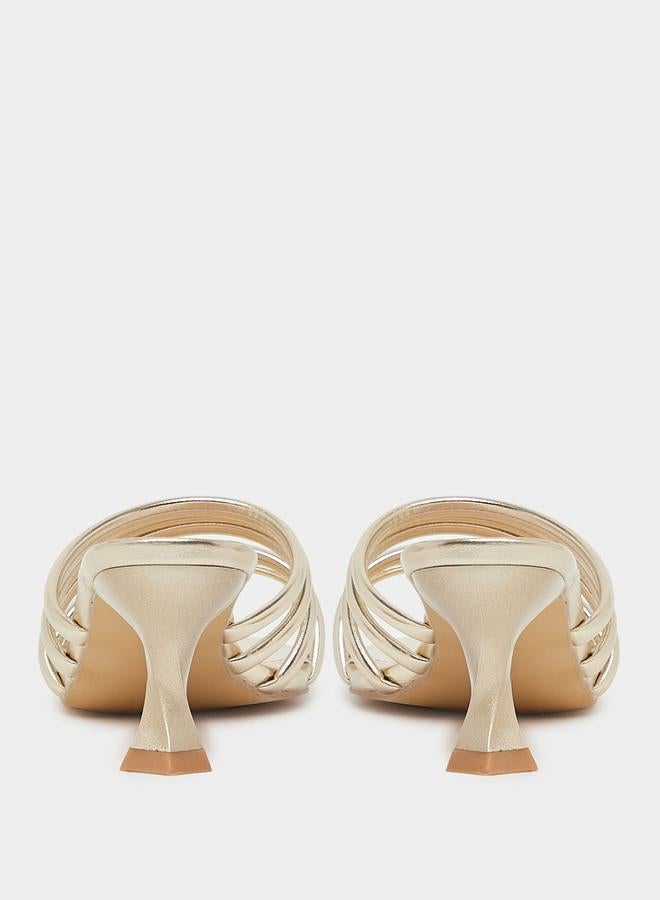 Styli Multi Strap Open Toe Kitten Heel Sandals  - Image 5