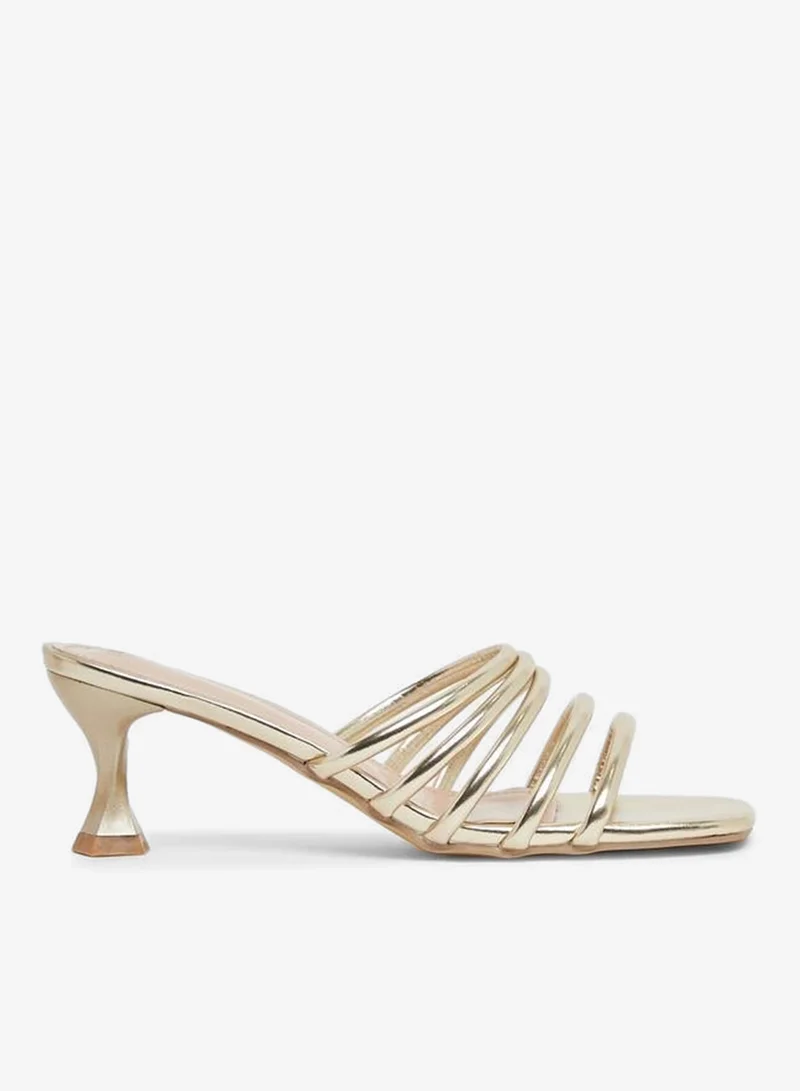 Styli Multi Strap Open Toe Kitten Heel Sandals