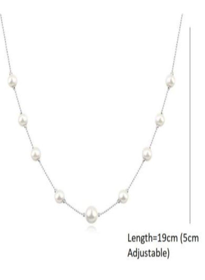 Aaishwarya Elegant White Pearl Necklace for Women and Girls | Pearls Jewelry | Stylish Neck Chain Jewellery | Minimal Gift Accessory - Image 4