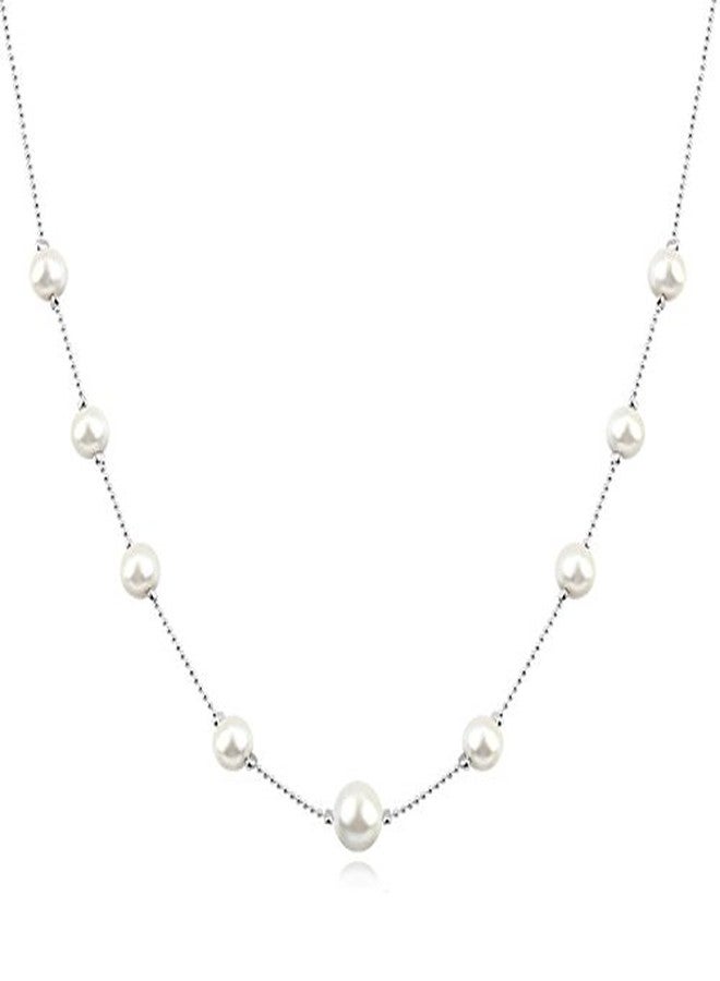 Aaishwarya Elegant White Pearl Necklace for Women and Girls | Pearls Jewelry | Stylish Neck Chain Jewellery | Minimal Gift Accessory - Image 1
