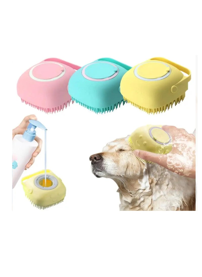 Generic - Loofah With Tank For Pet Bath And Massage, Pet Shampoo Brush, Multi-Color - Image 1