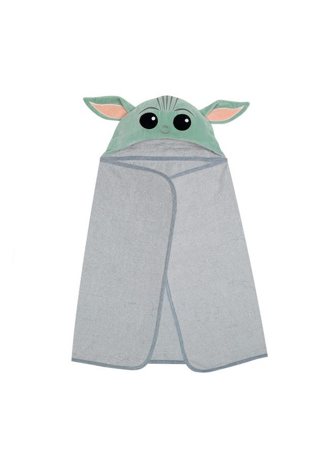 Lambs & Ivy Star Wars The Child/Baby Yoda/Grogu Gray Hooded Baby Bath Towel - Image 3