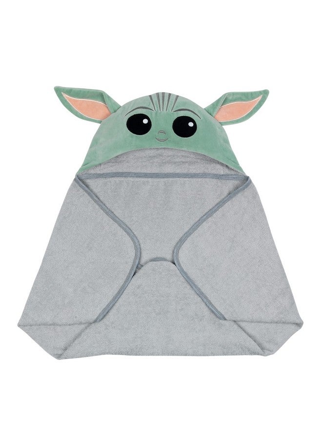 Lambs & Ivy Star Wars The Child/Baby Yoda/Grogu Gray Hooded Baby Bath Towel - Image 4