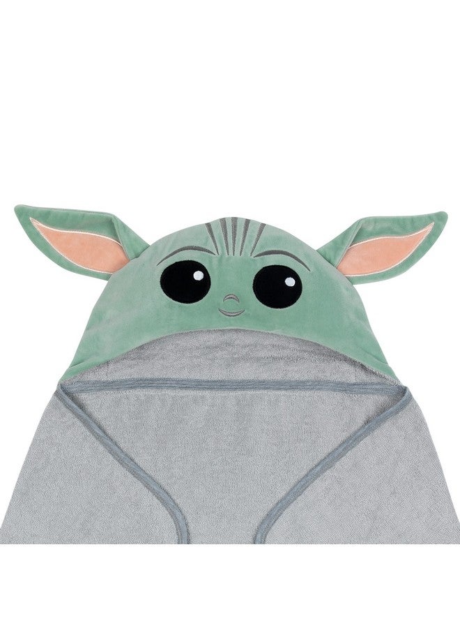 Lambs & Ivy Star Wars The Child/Baby Yoda/Grogu Gray Hooded Baby Bath Towel - Image 2