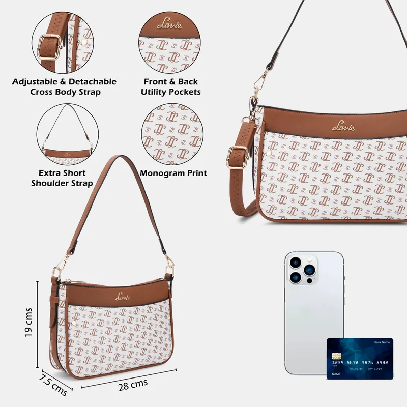 Lavie  Woman's Cosmo Hobo Handbag(WHITE) for Women | Best Price UAE