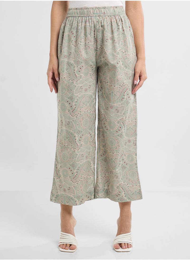 Biba Printed V-Neck Kurta & Pant Set  - Image 4