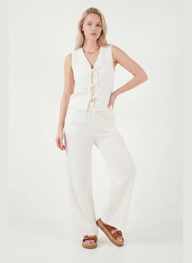 Lela  Lela Cotton Regular Fit Muslin Set with Tie Detail for Women SET 5866660 for Women | Best Price UAE