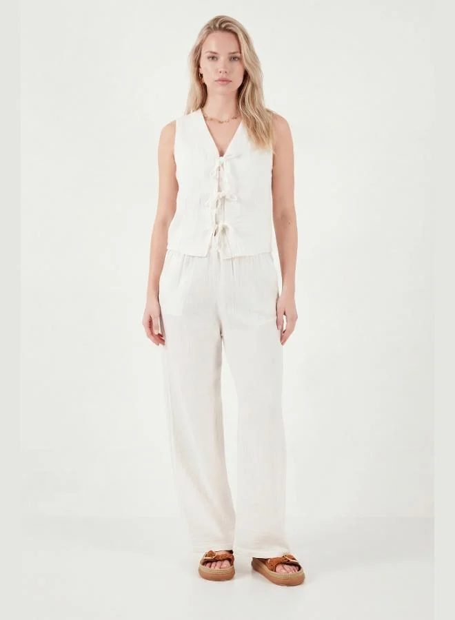 Lela  Lela Cotton Regular Fit Muslin Set with Tie Detail for Women SET 5866660 for Women | Best Price UAE
