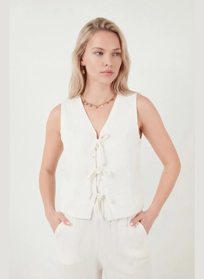 Lela  Lela Cotton Regular Fit Muslin Set with Tie Detail for Women SET 5866660 for Women | Best Price UAE