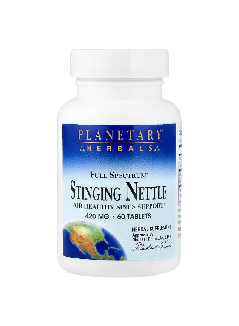 PLANETARY HERBALS Full SpectrumStinging Nettle, 420 mg, 60 Tablets