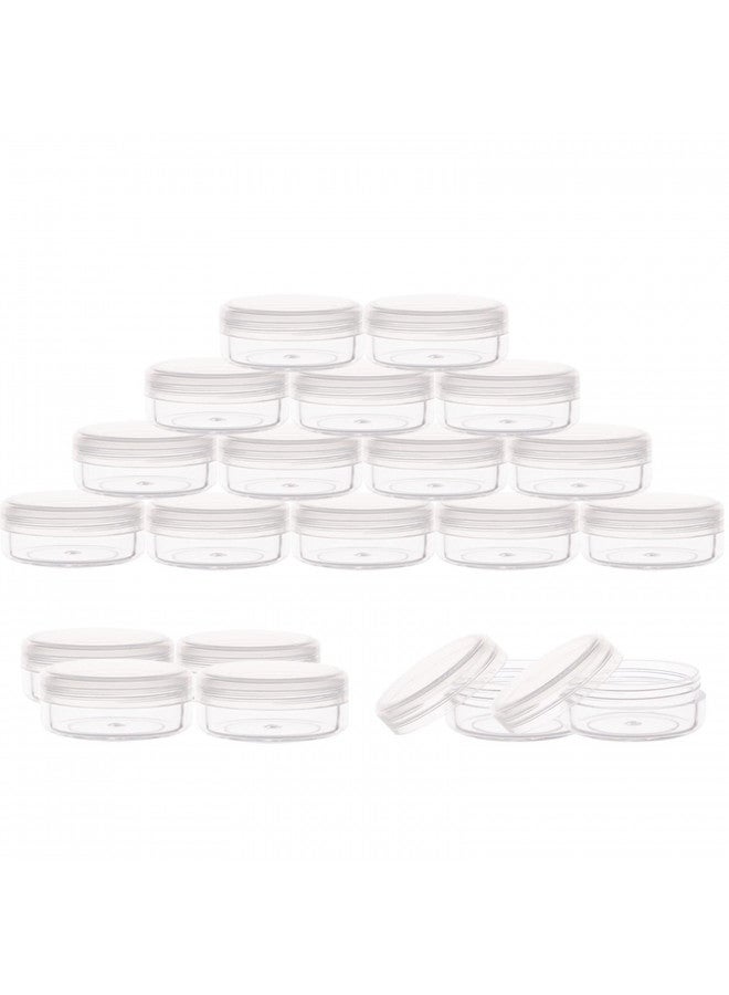 ZEJIA 10 Gram Sample Containers, 20 Count Cosmetic Containers with Lids, Refillable Empty Sample Jars, Small Plastic Containers with Lids (Clear) - Image 1