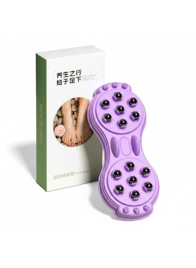 مدلك ومحفز عضلات القدم اليدوي بكرات دوارة - أداة تدليك وتخفيف التوتر ومنعش للدورة الدموية - متعدد الألوان - Image 1