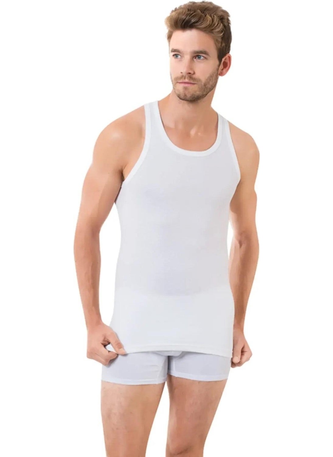 Saran Men's Cotton Rambo Sports Undershirt 3010 - 6 Pieces  - Image 2