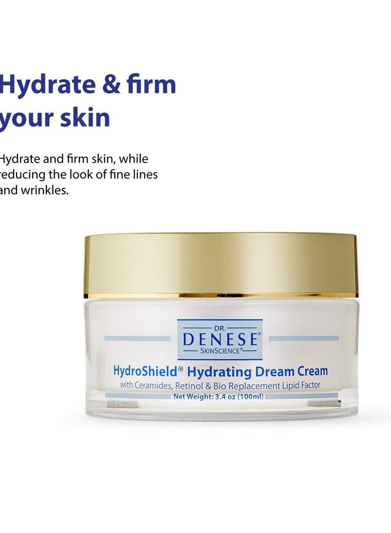 Dr. Denese Dr. Denese SkinScience HydroShield Hydrating Dream Cream Advanced Hydration with Retinol, Peptides & Cermides To Help Maintain Moisture Tone & Elasticity - Reduce the Look of Fine Lines - 3.4oz - Image 2
