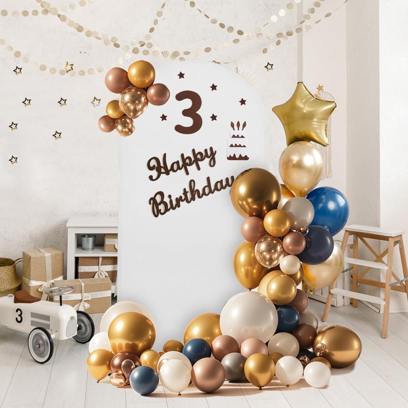 Holldoor Arch Backdrop Stand and Cover Set, 2 Metal Balloon Arch Backdrop 7.2ft 6ft, Gold Arched Stand Frame for Wedding, Parties,Birthday,Decorations (White,7.2ft+6ft) - Image 5