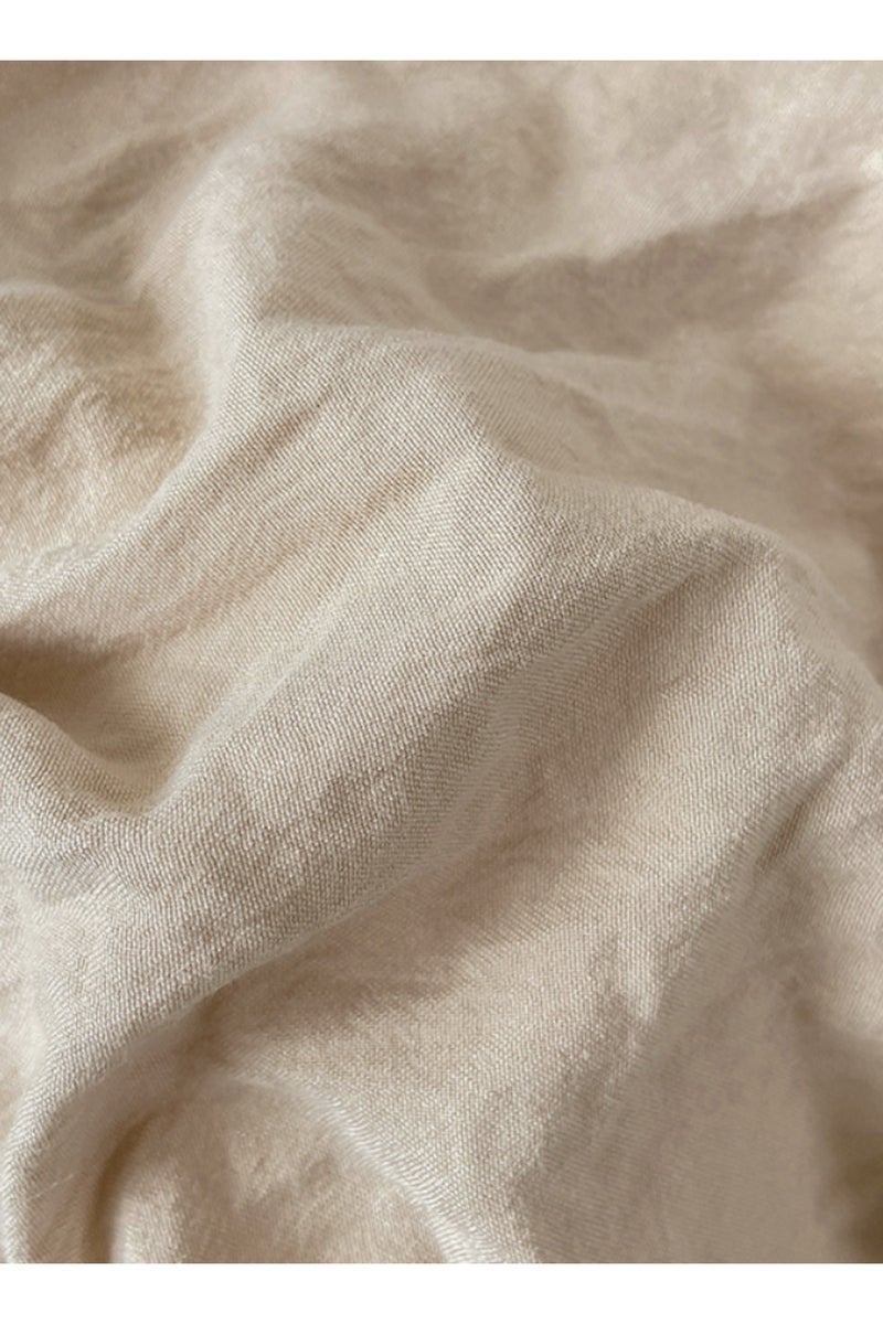 LUNA Home Washable Cotton 6 Pieces King Size Duvet Cover Plain Design, Plain Beige Color 220x240cm. - Image 4