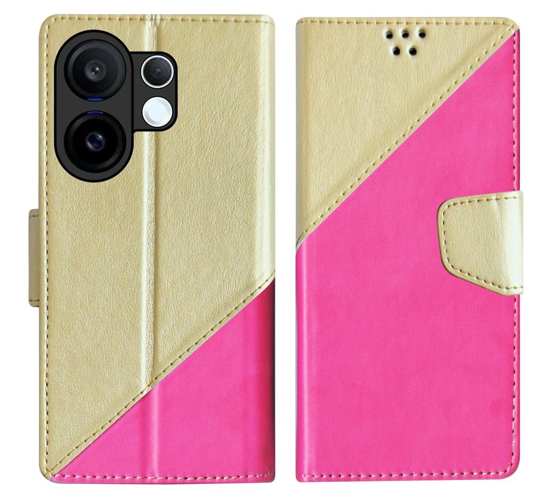 SBMS Flip Cover for Vivo V60 5G / Vivo V60e 5G / Vivo T4 Pro 5G Back Cover Case with Magnatic Closure | Inbuilt Stand | Card & Money Pocket (MultiPink) - Image 1